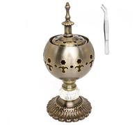 BEYLAB Quemador de incienso, soporte de incienso de carbón de incienso, soporte para quemador Bakhoor, ideal para aromaterapia, yoga y spa, incensario para el hogar y la iglesia cristiana (bronce)