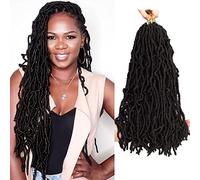 Beyond Beauty 6 Packs/Lot Nu Faux Locs Crochet Hair 24 Inches, 21 strands/Pack Pre-looped Goddess Locs Crochet Hair, Soft Dreadlocks Synthetic Hair Extensions (18 Inches, #4)