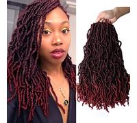 Beyond Beauty 6 Packs/Lot Nu Faux Locs Crochet Hair 24 Inches, 21 strands/Pack Pre-looped Goddess Locs Crochet Hair, Soft Dreadlocks Synthetic Hair Extensions (18 Inches, Tbug)