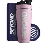 Beyond Fitness - Botella de suplemento mezcladora de proteínas de acero inoxidable con aislamiento premium, sin metal ni BPA, color lila