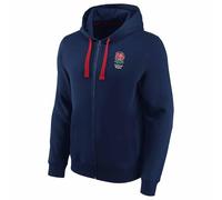 Beyond Happy England Rugby - Sudadera con capucha y cremallera completa, color azul marino, 80 % algodón, para adultos, azul marino, XS