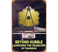 Beyond Hubble: Launching the Telescope of Tomorrow, póster de la película retro de metal para pared del hogar, letrero de metal para pared, cueva, bar, club, letrero de metal de estaño de 8 x 12