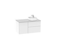 Mueble de Baño Suspendido con Lavabo Sobre Encimera y 2 Cajones de 100 cm Colección Beyond Roca - Derecha / Blanco Brillante