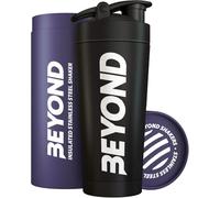 Beyond Shakers Coctelera de proteínas de metal aislado, botella de suplemento de acero inoxidable, sin BPA, para gimnasio, 735 ml, color negro
