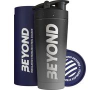 Beyond Shakers Coctelera de proteínas de metal aislado, botella de suplemento de acero inoxidable, sin BPA, para gimnasio, 735 ml, color gris y negro