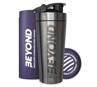 Beyond Shakers Coctelera de proteínas de metal aislado, botella de suplemento de acero inoxidable, sin BPA, para gimnasio, 735 ml en acero cepillado