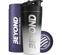 Beyond Shakers Coctelera de proteínas de metal aislado, botella de suplemento de acero inoxidable, sin BPA, para gimnasio, 735 ml, en blanco y negro