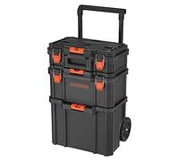 beyond Sistema de almacenamiento apilable BLACK+DECKER BLACK+DECKER BDST60500APB - Juego de 3 piezas (caja de herramientas pequeña, profunda y bolsa rodante)