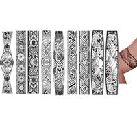 Beyond Tattoos 9 Hojas Tatuajes Temporales De Pulsera Tatuajes Maoríes Tatuajes Tribales Tatuajes Japoneses Pulsera 9