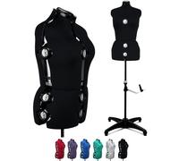 Beyond Your Thoughts Maniquí de Costura Ajustable para Mujer, Talla M (42-46), 13 Ruedas giratorias, Busto para Mujer, Busto para Sastre, maniquí con Recorte de Pierna Color Negro Talla M