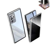 Beyonddraw Magnetic Tempered Glass Double-Sided Phone Case for Samsung, Beyond Draw Phone Case,360 Full Body Protection Magnetic Casefor Samsung S21-25 Series (Silver)
