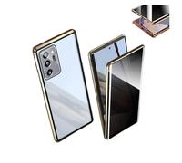 Beyonddraw Magnetic Tempered Glass Double-Sided Phone Case for Samsung, Beyond Draw Phone Case,360 Full Body Protection Magnetic Casefor Samsung S21-25 Series (Gold)