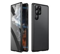 Beyonddraw Magnetic Tempered Glass Double-Sided Phone Case for Samsung, Beyond Draw Phone Case, Anti-Peep Full-Cover Magnetic Protective Cover for Samsung S21-25 Series (Black,S24+)