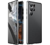 Beyonddraw Magnetic Tempered Glass Double-Sided Phone Case for Samsung, Beyond Draw Phone Case, Anti-Peep Full-Cover Magnetic Protective Cover for Samsung S21-25 Series (Silver,S23)