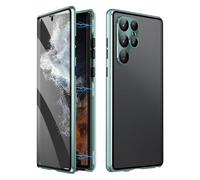 Beyonddraw Magnetic Tempered Glass Double-Sided Phone Case for Samsung, Beyond Draw Phone Case, Anti-Peep All-Round Protection & Anti-Drop (S24,Green)