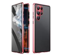 Beyonddraw Magnetic Tempered Glass Double-Sided Phone Case for Samsung, Beyond Draw Phone Case, Anti-Peep All-Round Protection & Anti-Drop (S8 Plus,Red)
