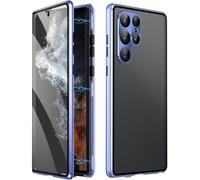 Beyonddraw Magnetic Tempered Glass Double-Sided Phone Case for Samsung, Beyond Draw Phone Case, Anti-Peep Full-Cover Magnetic Protective Cover for Samsung S21-25 Series (Blue,S25Ultra)