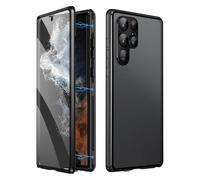 Beyonddraw Magnetic Tempered Glass Double-Sided Phone Case for Samsung, Beyond Draw Phone Case, Anti-Peep All-Round Protection & Anti-Drop (S24,Black)