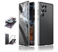 Beyonddraw - Magnetic Tempered Glass Double-Sided Phone Case for Samsung Galaxy S25, S24, S23, S22, S21 Series (S25,Silver)