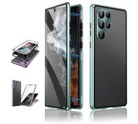 Beyonddraw - Magnetic Tempered Glass Double-Sided Phone Case for Samsung Galaxy S25, S24, S23, S22, S21 Series (S23,Green)