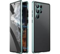 Beyonddraw Magnetic Tempered Glass Double-Sided Phone Case for Samsung, Magnetic Privacy Case for Samsung S25 Ultra, 360° Anti-Peep Protection & Shockproof Cover(Privacy/Green,For Samsung S24)