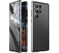 Beyonddraw Magnetic Tempered Glass Double-Sided Phone Case for Samsung, Magnetic Privacy Case for Samsung S25 Ultra, 360° Anti-Peep Protection & Shockproof Cover(Privacy/Silver,For Samsung S22Ultr)