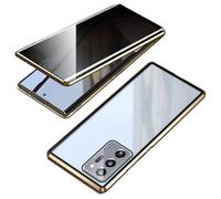 Beyonddraw Magnetic Tempered Glass Double-Sided Phone Case For Samsung, Privacy Magnetic Anti-Peep Adsorption Cover,For Samsung S21-25 Series (A55,Gold)