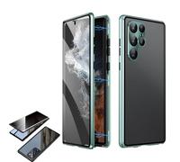 Beyonddraw Magnetic Tempered Glass Double-Sided Phone Case for Samsung, Techterio Privacy Cases, Anti-Peeping for Samsung S21-25 Series (S23plus/S23+,Green HD)