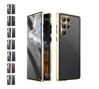 Beyonddraw Magnetic Tempered Glass Double-Sided Phone Case, Fully Protect Screen HD and Privacy, for Samsung S25, S24, S23, S22, S21 Series (S24FE,Gold/HD)
