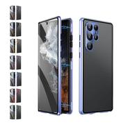 Beyonddraw Magnetic Tempered Glass Double-Sided Phone Case, Fully Protect Screen HD and Privacy, for Samsung S25, S24, S23, S22, S21 Series (S25Plus,Blue/HD)