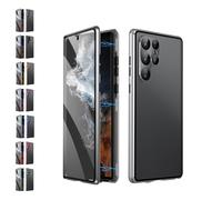 Beyonddraw Magnetic Tempered Glass Double-Sided Phone Case, Fully Protect Screen HD and Privacy, for Samsung S25, S24, S23, S22, S21 Series (S25,Silvre/HD)