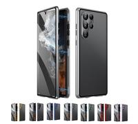 Beyonddraw Privacy Magnetic Tempered Glass Double-Sided Phone Case for Samsung, Beyond Draw Phone Case, Anti-Peeping Magnetic Tempered Glass Double-Sided Phone for S21-25 (S23ultra,SilverHD)