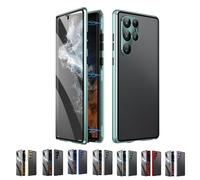 Beyonddraw Privacy Magnetic Tempered Glass Double-Sided Phone Case for Samsung, Beyond Draw Phone Case, Anti-Peeping Magnetic Tempered Glass Double-Sided Phone for S21-25 (S24FE,GreenPC)