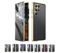 Beyonddraw Privacy Magnetic Tempered Glass Double-Sided Phone Case for Samsung, Beyond Draw Phone Case, Anti-Peeping Magnetic Tempered Glass Double-Sided Phone for S21-25 (S22plus,Gold HD)