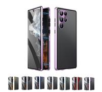 Beyonddraw Privacy Magnetic Tempered Glass Double-Sided Phone Case for Samsung, Beyond Draw Phone Case, Anti-Peeping Magnetic Tempered Glass Double-Sided Phone for S21-25 (S25ultra,PurplePC)