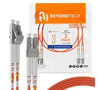 BEYONDTECH Cable de fibra óptica LC a LC OM1 Multimodo Duplex (1 Metro - 2 Unidades) - Latiguillo Doble Fibra Óptica UPC/UPC - 62.5/125 (LSZH)