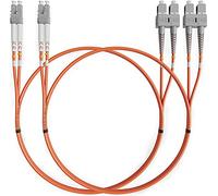 BEYONDTECH Cable de fibra óptica LC a SC OM1 Multimodo Duplex (5 Metros - 2 Unidades) - Latiguillo Doble Fibra Óptica UPC/UPC - 62.5/125 (LSZH)