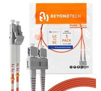 BEYONDTECH Cable de fibra óptica LC a SC OM2 Multimodo Duplex (1 Metro - 1 Unidad) - Latiguillo Doble Fibra Óptica UPC/UPC - 50/125 (LSZH)