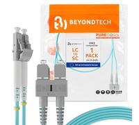 BEYONDTECH Cable de fibra óptica LC a SC OM3 Multimodo Duplex (3 Metros - 1 Unidad) - Latiguillo Doble Fibra Óptica UPC/UPC - 50/125 (LSZH)