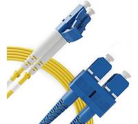 BEYONDTECH Cable de fibra óptica LC a SC OS1 Monomodo Duplex (2 Metros - 1 Unidad) - Latiguillo Doble Fibra Óptica UPC/UPC - 9/125 (LSZH)