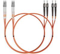 BEYONDTECH Cable de fibra óptica LC a ST OM1 Multimodo Duplex (5 Metros - 2 Unidades) - Latiguillo Doble Fibra Óptica UPC/UPC - 62.5/125 (LSZH)