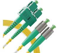 BEYONDTECH Cable de fibra óptica SC a FC OS1 Monomodo Duplex (2 Metros) - Latiguillo Doble Fibra Óptica APC/APC - 9/125 (LSZH)