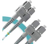 BEYONDTECH Cable de fibra óptica SC a SC OM3 Multimodo Duplex (30 Metros - 1 Unidad) - Latiguillo Doble Fibra Óptica UPC/UPC - 50/125 (LSZH)