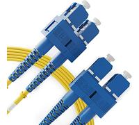 BEYONDTECH Cable de fibra óptica SC a SC OS1 Monomodo Duplex (1 Metro) - Latiguillo Doble Fibra Óptica UPC/UPC - 9/125 (LSZH)