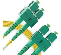 BEYONDTECH Cable de fibra óptica SC a SC OS1 Monomodo Duplex (15 Metros) - Latiguillo Doble Fibra Óptica APC/APC - 9/125 (LSZH)