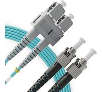 BEYONDTECH Cable de fibra óptica SC a ST OM3 Multimodo Duplex (3 Metros - 1 Unidad) - Latiguillo Doble Fibra Óptica UPC/UPC - 50/125 (LSZH)