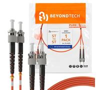 BEYONDTECH Cable de fibra óptica ST a ST OM1 Multimodo Duplex (3 Metros - 1 Unidad) - Latiguillo Doble Fibra Óptica UPC/UPC - 62.5/125 (LSZH)
