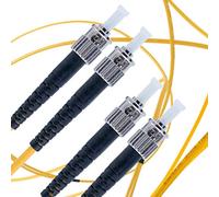 BEYONDTECH Cable de fibra óptica ST a ST OS2 Multimodo Duplex (2 Metros - 2 Unidades) - Latiguillo Doble Fibra Óptica UPC/UPC - 9/125 (LSZH)