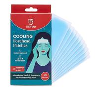 BeYou Cooling Forehead Patch for Hot Flushes, Menopause, Migraines, Tension Headaches, Hangovers - Infused with Basil & Rosemary - Designed specifically for hot Flashes