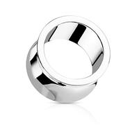 beyoutifulthings Dilatador plateado pulido a mano de acero quirúrgico, piercing para la oreja, joyería para la oreja, cierre de silla, 6-25 mm, 8 mm, Acero inoxidable